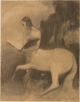 beard book detailed_background facial_hair flower grass hair holding_book holding_object hooves humanoid_hands looking_aside male male_taur outside plant quadruped reading reading_book solo standing tail three-quarter_view unguligrade odilon_redon european_mythology greek_mythology mythology chiron_(mythology) centaur equid equid_taur humanoid_taur mammal mammal_taur taur 19th_century absurd_res ancient_art charcoal_(artwork) hi_res monochrome signature traditional_media_(artwork)