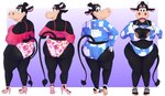 anthro bedroom_eyes belly big_breasts big_butt bikini breasts butt clothing female footwear granny_panties high_heels narrowed_eyes overweight pose seductive shoes solo swimwear thick_thighs two-piece_swimsuit boolishclara disney clarabelle_cow bovid bovine cattle mammal absurd_res hi_res pinup