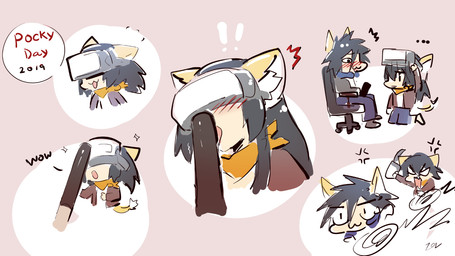 angry blush chair clothing duo ear_tuft female food furniture licking_object male monotone_background open_mouth open_smile simple_background sitting smile tuft vr_headset sollyz pocky haruz sollyz_(character) animal_humanoid cat_humanoid felid felid_humanoid feline feline_humanoid humanoid mammal mammal_humanoid 16:9 2019 signature widescreen