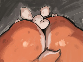 anthro big_butt big_ears bottomless butt butt_focus butt_grab butt_smother clothed clothing dominant duo ears_up facesitting fur glistening glistening_butt hand_on_butt huge_butt hyper hyper_butt larger_dom larger_male larger_on_top male male/male multicolored_butt naked_rat nude on_top orange_body orange_fur pink_body pink_skin simple_background simple_eyes sitting sitting_on_another size_difference smaller_male smothering tail tail_motion tailwag two_tone_butt white_body white_fur wobbling jojobiz dennis_(jojobiz) canid canine canis deer hybrid mammal mouse murid murine rat rodent wolf 2021 4:3 digital_drawing_(artwork) digital_media_(artwork) shaded