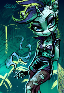 anthro anthrofied blue_eyes bottomwear breasts cigarette cleavage clothed clothing ear_piercing female holding_object horn industrial_piercing legwear looking_at_viewer outside piercing purple_eyes shorts solo stockings street_lamp topwear torn_clothing vest holivi friendship_is_magic hasbro my_little_pony mythology raripunk rarity_(mlp) equid equine mammal mythological_creature mythological_equine unicorn 2019 hi_res portrait three-quarter_portrait