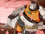 anthro clothed clothing detailed_background humanoid_hands kemono male outside overweight overweight_anthro overweight_male solo xiao_hao_er tamacolle yamato_(tamacolle) canid canine canis mammal wolf 2020 4:3 absurd_res hi_res