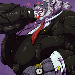 anal anthro arm_hair beard big_muscles big_pecs bodily_fluids body_hair business_suit chest_hair clock clothing cum drooling duo ejaculation erection facial_hair genital_fluids genitals hair hairy heart_symbol huge_muscles huge_pecs hyper hyper_muscles hyper_pecs imprint male muscular necktie nipples open_mouth pecs penis ponytail saliva suit tongue tongue_out untied_necktie vein veiny_penis watch wristwatch bobert sachiel_the_heretical_wolf canid canine canis mammal wolf 1:1 2018 hi_res