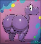 abstract_background anthro backsack balls bent_over big_balls big_butt black_eyes butt candy dessert food genitals huge_balls huge_butt huge_thighs looking_at_viewer looking_back male nude pie_cut_eyes presenting presenting_hindquarters purple_balls purple_body simple_background smile solo text thick_thighs miso_souperstar nerds food_creature living_candy nerd_(species) 2022 absurd_res digital_media_(artwork) english_text hi_res