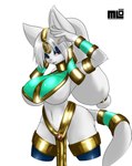 big_breasts breasts clothing exercise female footwear fur jewelry legwear necklace purple_eyes socks white_body white_fur mi_lan nintendo pokemon milan_(mi_lan) felid feline generation_4_pokemon lucario mammal pokemon_(species) absurd_res hi_res