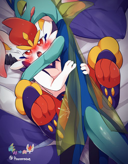 anthro anthro_on_anthro anthro_penetrated anthro_penetrating anthro_penetrating_anthro bed bed_sheet bedding breasts duo feet female female_penetrated from_front_position furniture lying male male/female male_penetrating male_penetrating_female on_back penetration penile penile_penetration penis_in_vagina platform_missionary_position sex soles translucent vaginal vaginal_penetration prrrrrrmine nintendo pokemon cinderace generation_8_pokemon inteleon lagomorph leporid lizard mammal pokemon_(species) reptile scalie absurd_res hi_res