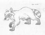 anatomically_correct angry animal_genitalia animal_penis curved_penis digitigrade erection feral genitals hooked_penis male penis quadruped raccoon_penis side_view solo spread_legs spreading thin_penis walking whiskers mizzyam vice_the_raccoon mammal procyonid raccoon 2011 graphite_(artwork) greyscale hi_res monochrome traditional_media_(artwork)