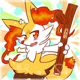 3_fingers abstract_background ambiguous_anthro ambiguous_gender anthro arm_tuft biped black_body black_fur blush blush_lines blush_stickers cheek_tuft chest_tuft cute_fangs dipstick_tail facial_tuft fangs fingers flat_chested flower front_view fur hip_tuft holding_object holding_stick inner_ear_fluff looking_at_viewer markings multicolored_body multicolored_fur no_pupils nude_ambiguous nude_anthro open_mouth open_smile orange_body orange_eyes orange_fur orange_inner_ear_fluff orange_nose orange_tail_tip perspective plant pointy_ears prick_ears shoulder_tuft smile solo standing stick tail tail_markings tapering_snout teeth text tuft two_tone_tail white_body white_fur yellow_body yellow_fur yellow_tail annyui0611 nintendo pokemon braixen canid generation_6_pokemon mammal pokemon_(species) 1:1 2021 cel_shading colored digital_drawing_(artwork) digital_media_(artwork) english_description half-length_portrait hi_res japanese_description japanese_text portrait shaded translated