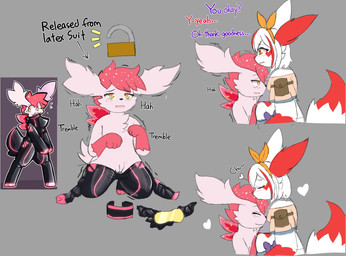 aftercare breath breathing duo female genitals hug kiss_on_forehead kissing panting pokemorph relieved rescue shaking slightly_chubby text trembling vulva fokkorev nintendo pokemon cherry_(sylve0n) evelyn_(fokkorev) generation_3_pokemon generation_4_pokemon legendary_pokemon pokemon_(species) shaymin sky_forme_shaymin zangoose absurd_res english_text hi_res