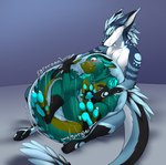 ambiguous_gender ambiguous_pred ambiguous_prey anthro bed belly big_belly blush digestion_noises duo furniture holding_belly internal jewelry looking_pleasured necklace vore willing_prey jailbird mythology canid canine dragon fox mammal mythological_creature mythological_scalie scalie hi_res