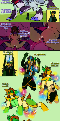 accessory ambiguous_gender anthro arms_tied balloon bdsm beak black_hair blue_body blue_fur bondage bound breasts cape claws clitoris clothing countershading cybernetics dialogue dissolving_clothing dot_eyes ear_piercing ear_ring egg feathers feet female feral fur genitals green_eyes group growth hair headband heartbeat_line human_to_anthro human_to_machine inflatable legs_tied machine machine_transformation magic male mask nipples oviposition piercing purple_body purple_fur ring_piercing robot_transformation shoulder_pads simple_eyes size_difference sparkles species_transformation suit tail tail_growth talons text toes torn_clothing transformation transformation_sequence trio vibrator_on_nipple vulva wing_growth wings sandentwins smidges_(sandentwins) animal_humanoid biomechanical cyborg human humanoid living_machine mammal mammal_humanoid rodent rodent_humanoid sciurid sciurid_humanoid tree_squirrel_humanoid absurd_res comic english_text hi_res multiple_scenes sequence trans_(lore) trans_man_(lore)