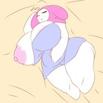 anthro areola bed bed_sheet bedding big_areola big_breasts big_butt big_nipples breasts butt female furniture hood huge_areola huge_breasts huge_butt huge_nipples huge_thighs hyper hyper_breasts nipples rabbit_ears sleeping solo thick_thighs tha_randomu onegai_my_melody sanrio my_melody lagomorph leporid mammal rabbit 1:1 2023 hi_res