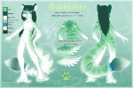 anthro blue_eyes breasts feathered_wings feathers female fluffy footprint fur genitals green_body green_fur green_hair hair long_tail nipples nude pawprint pussy solo tail text wings latiro unknown_artist mythology rabiah deity felid hybrid mammal minxen mythological_creature mythological_sphinx 3:2 english_text green_theme hi_res model_sheet