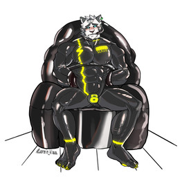 anthro barazoku barcode_print big_muscles biped blue_eyes blush chair chastity_bulge chastity_device drone dronesuit dronification ear_piercing ear_ring fur furniture genitals goo_transformation humanoid_genitalia lock_bulge male muscular muscular_anthro muscular_male muscular_sub nude_anthro nude_male on_chair piercing ring_piercing sitting sitting_on_chair slave solo submissive submissive_anthro submissive_male transformation white_body white_fur luorein_klaus felid mammal pantherine tiger 2025 hi_res