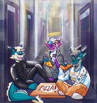 blue_body food hallway mff pizza purple_body zorro_chino gunner komo rigel absurd_res hi_res huge_filesize