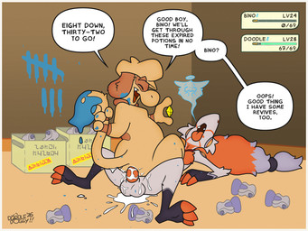 anal anal_penetration balls bodily_fluids border cum cum_everywhere cum_in_ass cum_inside duo fainted fainted_after_sex gameplay_mechanics genital_fluids genitals good_boy male male/male messy paint paint_splatter paws penetration potion_(pokemon) revive_(pokemon) tally_marks text toony white_border doodledoggy nintendo pokemon bino_(character) doodle_(doodledoggy) generation_2_pokemon generation_5_pokemon ghost pokemon_(species) smeargle spirit zoroark 4:3 english_text hi_res