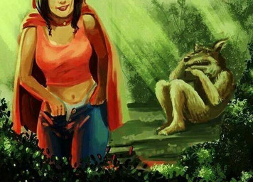 after_rape after_sex anthro black_hair bodily_fluids brown_body brown_fur cloak clothing crying dressing duo female forest fur hair interspecies light light_beam long_hair male midriff navel nude outside plant pulling_pants_up role_reversal shrub sitting smile sunbeam sunlight tears tree underwear whiskers unknown_artist fairy_tales little_red_riding_hood_(copyright) mythology big_bad_wolf little_red_riding_hood canid canine canis human mammal mythological_canine mythological_creature werecanid werecanine werecreature werewolf wolf