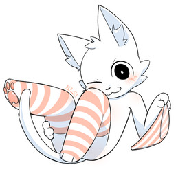 3_toes 4_fingers >:3 ambiguous_gender anthro arched_back big_eyes black_eyes blinking clothing feet fingers legwear long_socks mostly_nude pawpads pink_pawpads simple_background solo tail thigh_highs toes underwear undressing white_background blb_233 boy_kisser_(meme) silly_cat_(mauzymice) domestic_cat felid feline felis mammal 1:1 hi_res meme