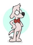 anthro bow_(feature) bow_tie clothing eyewear fur glasses hair male simple_background solo tail tuft white_body white_fur felixelgato_(artist) jay_ward_productions mr._peabody_and_sherman mr._peabody beagle canid canine canis domestic_dog hunting_dog mammal scent_hound 3:4 digital_media_(artwork)