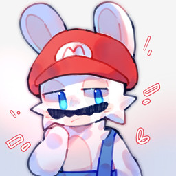 anthro bent_arm black_facial_hair black_mustache blue_clothing blue_eyes blue_line_art blue_overalls cheek_tuft clothed clothed_anthro clothed_male clothing facial_hair facial_tuft fur hat headgear headwear lidded_eyes light long_ears looking_at_viewer male male_anthro mitten_hands mouth_closed multicolored_body mustache no_pupils overalls red_clothing red_hat red_headwear shirtless_anthro shirtless_male simple_background solo tan_body tan_eyelids tan_inner_ear tan_skin tuft two_tone_body white_background white_body white_fur renballball mario_bros mario_plus_rabbids_kingdom_battle nintendo raving_rabbids rayman_(series) ubisoft rabbid_mario lagomorph mammal rabbid 1:1 2021 colored colored_line_art crossover digital_drawing_(artwork) digital_media_(artwork) half-length_portrait lighting portrait shaded