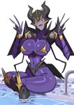 big_breasts bikini blush breasts clothing female huge_breasts looking_at_viewer machine solo swimwear two-piece_swimsuit lightsource hasbro takara_tomy transformers transformers:_prime transformers_aligned_continuity airachnid humanoid robot robot_humanoid 2022 hi_res