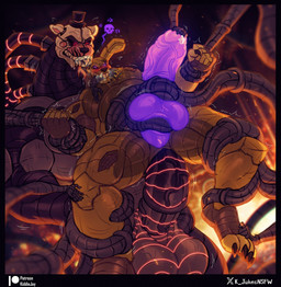 anthro balls big_balls big_penis bite black_claws black_sclera blush bodily_fluids buckteeth claws duo feral fighting_back forced fur genital_fluids genitals glowing glowing_balls glowing_eyes glowing_genitalia glowing_penis huge_balls huge_penis machine male male/male metallic_balls metallic_penis multi_arm multi_limb musclegut muscular muscular_anthro muscular_male penis perineum pink_body pink_fur precum purple_balls purple_eyes purple_penis purple_perineum rape red_eyes restrained restraining robot_penis robotic_tentacles scar sex shaking sharp_teeth teeth toe_claws trembling vein veiny_penis white_body white_fur yellow_body yellow_fur kiddie_jukes five_nights_at_freddy's five_nights_at_freddy's:_security_breach five_nights_at_freddy's_3 scottgames steel_wool_studios springtrap_(fnaf) the_blob_(fnaf) animatronic bear humanoid lagomorph leporid mammal rabbit robot absurd_res hi_res