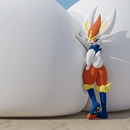 anthro beach big_breasts breasts butt female hand_on_breast hand_on_hip hand_on_own_breast hand_on_own_hip huge_breasts hyper hyper_breasts looking_at_viewer looking_back looking_back_at_viewer open_mouth open_smile pink_tongue rear_view red_eyes red_nose sand scut_tail short_tail sky smile smiling_at_viewer solo tail tongue white_body white_breasts white_ears white_tail yellow_inner_ear badluck15 nintendo pokemon cinderace generation_8_pokemon lagomorph leporid mammal pokemon_(species) 1:1 2024 3d_(artwork) blender_(artwork) colored digital_media_(artwork) hi_res shaded