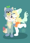 ambiguous_gender anthro baby diaper duo hug pacifier young wuta-tumaki alien canid canine canis domestic_dog mammal absurd_res hi_res