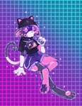 absurd_res anthro armor belt calico_cat chain clothed clothing domestic_cat epic_games fake_ears fan_character felid feline felis female fortnite fully_clothed gas_mask glistening glistening_body hat headgear headwear hi_res ironic_fake_ears machine mammal mask meow_skulls nyan_skulls_(nyanoraptor) parfaerie paws robot solo sparkles streetwear visor y2k_(graphic_design)