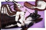 abs anal anal_orgasm anal_penetration animal_genitalia anthro anus athletic athletic_gynomorph athletic_intersex athletic_male ball_gag balls bdsm binder_(restraint) black_sclera blindfold bodily_fluids breasts collar cum cum_in_ass cum_inside cum_while_penetrated cumshot digitigrade duo ejaculation erection falconry_hood feet gag genital_fluids genitals gynomorph hands-free heart_symbol herm hood inflation intersex intersex/male leaking leaking_cum leaking_precum leash leashed_collar male muscular orgasm orgasm_face penetration penile penile_penetration penis precum restraints serratus sheath simple_background talon_hands talons toes wings x-ray_view litehase tack_(thumbtack8ball) vespasian_(thumbtack8ball) accipitrid accipitriform avian bird eagle harpy_eagle secretary_bird absurd_res hi_res herm_(lore) maleherm_(lore)