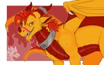 amber_eyes feral fur horn looking_at_viewer male mane red_body red_horn red_mane red_nose_horn red_scales scales solo ventral_scales yellow_body yellow_fur zyria mythology zenix_drakar dragon mythological_creature mythological_scalie scalie hi_res