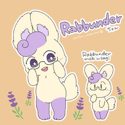 ambiguous_gender anthro chibi eyewear glasses solo text nontan_mobusagi rabbunder lagomorph leporid mammal rabbit 1:1 character_name japanese_text