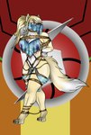 angry anthro bdsm blonde_hair bondage bound clothing face_veil female fur gag gagged hair harem harem_jewelry harem_outfit jewelry leather muscular muscular_female ponytail rope solo translucent translucent_clothing lovemummification metroid nintendo fox_samus_aran samus_aran alien canid canine corsac_fox fox mammal metroid_(species) true_fox hi_res
