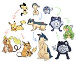 2017 5_fingers absurd_res alolan_form alolan_raichu ambiguous_gender anterior_nasal_aperture anthro biped black_eyes black_nose black_tail blue_body blue_eyes brown_eyes cheek_spots closed_smile crossed_arms cyndaquil digital_media_(artwork) directional_arrow duo eyebrows eyelashes eyes_closed female fingers flavia-elric fur generation_1_pokemon generation_2_pokemon generation_7_pokemon green_body group hands_together hi_res lips lying mouth_closed nintendo on_front on_ground one_eye_closed open_mouth open_smile pawpads paws pichu pikachu pokemon pokemon_(species) politoed poliwag poliwhirl pupils quadruped quilava raichu red_cheeks regional_form_(pokemon) sharp_teeth simple_background sitting smile standing tail teeth thick_eyebrows thick_lips tongue trio typhlosion white_background white_pupils white_sclera yellow_body yellow_cheeks