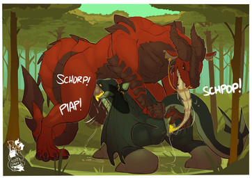 bodily_fluids butt butt_grab castella_(kojisauce) dripping duo female feral forest genitals glowing glowing_genitalia hand_on_butt knot knotted_penis larger_male licking male oral penetration penis plant saliva saliva_drip saliva_string size_difference smaller_female spread_legs spreading spreading_vulva tongue tongue_out tree vaginal vaginal_penetration x-ray_view kojisauce dreamworks european_mythology how_to_train_your_dragon mythology razeth_(razeth) dragon fury_(httyd) mythological_creature mythological_scalie night_fury scalie western_dragon absurd_res hi_res