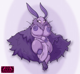 4_fingers antennae_(anatomy) anthro areola balls bed bedroom_eyes belly big_areola big_balls big_breasts big_penis biped breast_squish breasts cape cape_only clothing crossed_legs curved_penis eyelashes feet fingers flaccid fluffy fluffy_clothing foreskin front_view fur furniture genitals glistening glistening_eyes gynomorph half-closed_eyes hand_on_belly hand_on_breast head_tuft huge_breasts huge_penis humanoid_genitalia humanoid_penis intersex looking_at_viewer lying mostly_nude mouthless multicolored_body multicolored_fur multiple_pupils narrowed_eyes neck_floof neck_tuft nipples nude on_back on_bed penis pink_eyes purple_areola purple_body purple_cape purple_clothing purple_fur purple_nipples purple_penis retracted_foreskin seducing_viewer seductive simple_background slightly_chubby slightly_chubby_gynomorph slightly_chubby_intersex solo squish thick_thighs tuft vein veiny_penis white_background wide_hips annaengine hollow_knight_(franchise) team_cherry fan_character arthropod insect lepidopteran moth absurd_res digital_drawing_(artwork) digital_media_(artwork) hi_res