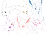 female feral fluffy group male simple_background smile soul_healer nintendo pokemon canid eevee eeveelution espeon felid flareon generation_1_pokemon generation_2_pokemon generation_4_pokemon generation_6_pokemon glaceon mammal pokemon_(species) sylveon umbreon hi_res