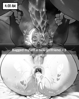 5_fingers after_sex balls big_butt bodily_fluids butt clothed clothed_humanoid clothed_male clothing cum cum_in_ass cum_inside duo femboy fingers gaping genital_fluids genitals heart_eyes heart_symbol human_on_humanoid humanoid_focus humanoid_genitalia humanoid_hands humanoid_penis humanoid_pointy_ears interspecies male male/male male_focus male_human male_humanoid misgendering not_furry open_mouth penis pointy_ears solo_focus sweat sweatdrop sweaty_butt tongue tongue_out thiccwithaq halcyon_(thiccwithaq) elf human humanoid mammal hi_res monochrome