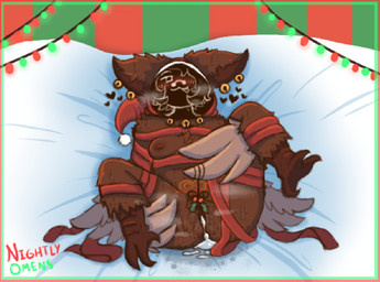 accidental_holly anthro anus aroused avian_feet bell blush bodily_fluids breasts breath brown_body brown_fur butt christmas_clothing christmas_headwear clothing cum cum_in_ass cum_in_vagina cum_inside eyewear feather_hands feathers female fox_ears freckled_butt freckles fur genital_fluids glasses hair hair_over_eye hat headgear headwear holidays holly_(plant) hood lying musk on_back plant presenting pubes ribbons santa_hat short_hair small_breasts solo string_lights sweat tongue tongue_out wet wings womb_tattoo nightlyomens christmas dhuna_(nightlyomens) avian bird canid canine fox humanoid hybrid mammal