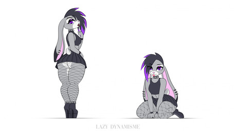 alternative_fashion anthro big_butt bottomwear butt clothing female female_anthro fishnet_clothing goth miniskirt skirt solo thick_thighs lazydynamisme disney zootopia judy_hopps european_rabbit lagomorph leporid mammal oryctolagus rabbit hi_res