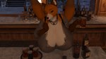 alcohol barmaid beverage big_breasts blouse bottle breasts cleavage clothed clothing container corset female green_eyes huge_breasts jewelry lingerie liquor necklace topwear blx24 canid canine fox mammal 16:9 3d_(artwork) digital_media_(artwork) hi_res widescreen