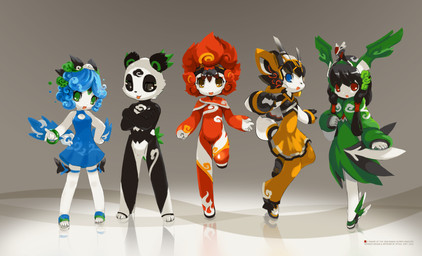 :d animal_ears antelope_ears antelope_horn anthro asian_clothing black_body black_clothing black_eyes black_fur black_gloves black_hair black_handwear blonde_hair blue_clothing blue_dress blue_eyes blue_hair bodysuit bovid_horn china chinese_clothing chinese_commentary clothing commentary covered_navel crossed_arms digitigrade dress east_asian_clothing english_commentary eyeliner female fin fire fish_tail fur gloves green_clothing green_dress green_eyeliner green_eyes group hair hand_on_hip hand_on_own_hip handwear head_tilt head_wings high_collar horn joints long_hair long_sleeves looking_at_viewer machine makeup male mandarin_collar mascot mechanical_hair mouth_closed multiple_angles narrowed_eyes nose_to_nose open_mouth own_hands_together panda_ears panda_tail parted_lips red_bodysuit red_clothing red_eyeliner red_eyes red_hair red_skinsuit robot_joints simple_background skinsuit smile tail three-quarter_view tight_clothing translucent translucent_hair unusual_wing_placement v-shaped_eyebrows water_sleeves wavy_hair white_body white_clothing white_fur white_gloves white_handwear wings yellow_eyeliner yellow_eyes tyson_tan 2008_summer_olympics electric_hearts olympics beibei_(fuwa) fuwa_(mascot) huanhuan_(fuwa) jingjing_(fuwa) nini_(fuwa) yingying_(fuwa) antelope aquatic avian bear bird bovid fish giant_panda hirundinid mammal oscine passerine robot swallow_(bird) 2010 2015 absurd_res digital_media_(artwork) hi_res krita_(artwork) signature