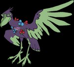 ambiguous_gender beak feathers feral flower green_beak green_body green_feathers green_talons plant purple_body purple_feathers simple_background solo transparent_background guncht maverick_(guncht) avian bird human mammal pelecaniform shoebill alpha_channel