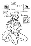 anthro bdsm biped bodily_fluids clothed clothing collar diaper diaper_under_clothing drone dronesuit financial_domination handle humiliation implied_permanent infinity_symbol kneeling lock_symbol male simple_background solo sweat symbol text visor wearing_diaper white_background foxehhyz mammal mustelid otter 2021 black_and_white digital_drawing_(artwork) digital_media_(artwork) english_text guide_lines monochrome sketch