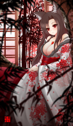 alternate_costume animal_ears bare_shoulders big_breasts breasts brooch brown_hair canine cleavage clothed clothing collarbone dusk/dawn female floral_print hair hi_res imaizumi_kagerou japanese_clothing jewelry kimono long_hair long_sleeves mammal obi off_shoulder red_eyes sash shirt skirt solo touhou were werewolf wolf_ears yukata
Rating: Questionable
Score: 5
User: AnacondaRifle
Date: March 20, 2014