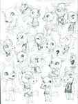 3_fingers 3_toes ambiguous_gender angry anthro clothing expressions feet fingers group grumpy happy hooves joyful male number number_on_clothing question_mark scared shirt stare toes topwear wave worried spacesmilodon animal_crossing nintendo fang_(animal_crossing) canid canine canis equid equine horse mammal wolf expression_sheet hi_res sketch sketch_page