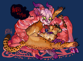 anthro arm_pull bodily_fluids duo fisting french_kissing hooves kissing male male/male markings occult_symbol penetration pentagram spots spotted_markings spread_legs spreading striped_body stripes sweat symbol tears yellow_eyes bastriw asher_(thoralexander) bovid caprine caprine_demon cheetah demon felid feline goat_demon mammal 11:8 absurd_res alpha_channel hi_res