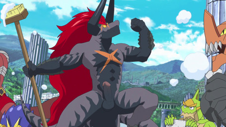 abs anthro balls biceps cleaning_tool erection genitals group hair horn humanoid_genitalia humanoid_penis male mop muscular muscular_male nude pecs penis smile solo_focus standing tail third-party_edit unknown_artist bushiroad future_card_buddyfight mythology demon_lord_dragon_batzz dragon mythological_creature mythological_scalie scalie 16:9 2017 hi_res nude_edit widescreen