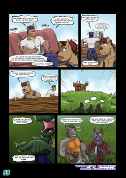 anthro athletic boots bottomwear brown_body clothed clothing cloud cloudy_sky complaining dagger dialogue footwear fuck_off gesture gloves green_body group hair hand_gesture handwear holding_dagger holding_melee_weapon holding_object holding_sword holding_weapon intimidation male mask melee_weapon nipples outside page_number pants pointing profanity purple_hair repairing riding_on_back scabbard screwdriver shadow shirt shoes shoulder_pads silhouette sky standing sword tail text thief tight_clothing tight_shirt tight_topwear tools topless topwear vest weapon vju79 mythology bob_(vju79) cobby_(vju79) zudrec_(vju79) canid canine canis cougar dragon felid feline humanoid mammal mythological_creature mythological_scalie orc scalie wingless_dragon wolf comic english_text hi_res url