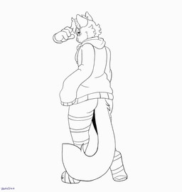 anthro anus ass_up backsack balls bent_over blush bottomless bottomless_anthro bottomless_male butt clothed clothing disembodied_hand erection eyewear femboy footwear fur genitals glasses hair head_down head_down_ass_up headpat hoodie jack-o'_pose leg_warmers legwear looking_at_viewer looking_back looking_back_at_viewer looking_pleasured male oversized_clothing oversized_hoodie oversized_topwear pawpads penile_spines penis petting pose presenting presenting_anus presenting_balls presenting_hindquarters presenting_penis raised_tail rear_view round_glasses scritches smile socks solo spread_legs spreading tail thigh_highs thigh_socks topwear jonky nixuelle domestic_cat egyptian_mau felid feline felis mammal 2026 animated digital_media_(artwork) hi_res monochrome
